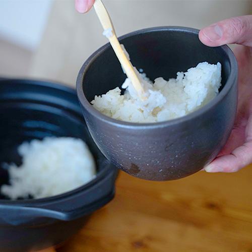 Hangout 信楽焼 おひつ 電子レンジ対応 セラミック 黒 ご飯 保存容器