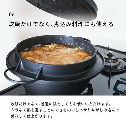岩鋳 南部鉄器 鋳鉄 ごはん鍋 3合炊 IH対応 ガス火対応 鉄鍋 日本製