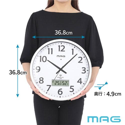 ノア精密 MAG マグ 掛け時計 直径36.8cm ホワイト W820WHZ : webby
