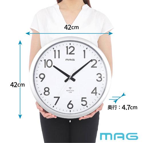 ノア精密 MAG マグ 掛け時計 直径42.0cm シルバー W824SMZ : webby