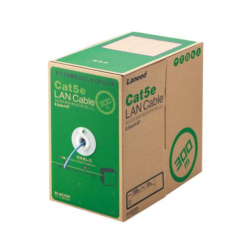 未使用品　ELECOM Cat5e LANケーブル 300m エレコム ELECOM Cat5e対応LANケーブル 自作用・長尺 単線 300m ブルー