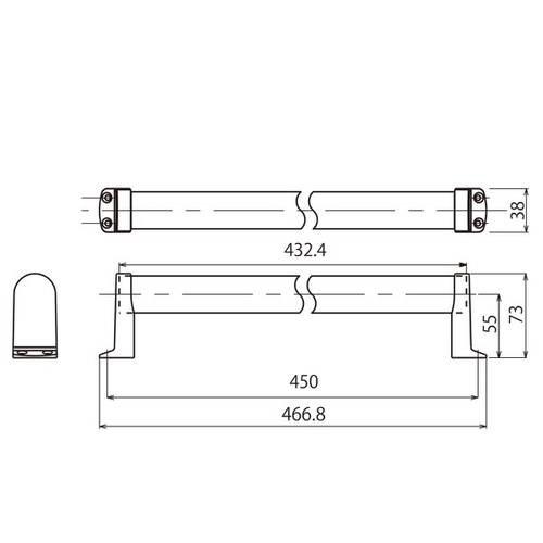 ハイロジック 木製手すり タテ・ヨコ兼用 450mm 97253 : webby shop