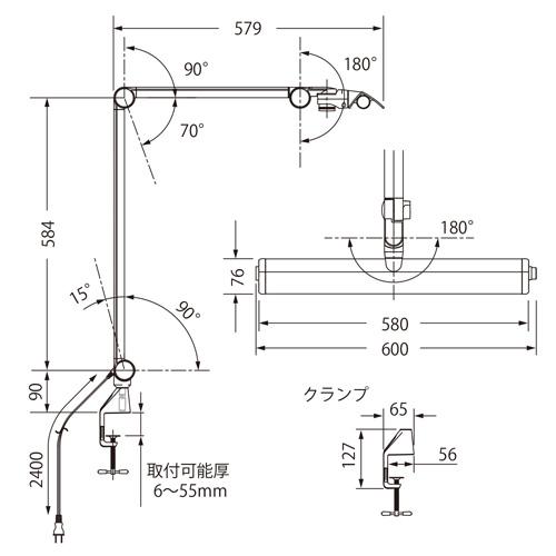 山田照明 Zライト Z-Light LEDデスクライト ブラック Z-208PRO B デスクライト led 精密作業 クランプ スタンド 卓上ライト コンセント 目に優しい_11