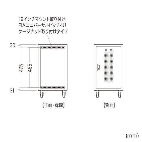 メーカー直送 サンワサプライ キャスター付きハブボックス 4U ホワイト CP-THBOX4UW｜webby｜19