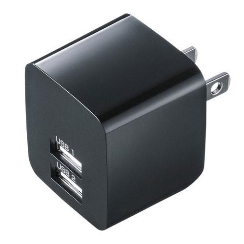 サンワサプライ USB充電器 2ポート 合計2.4A ブラック ACA-IP44BK｜webby