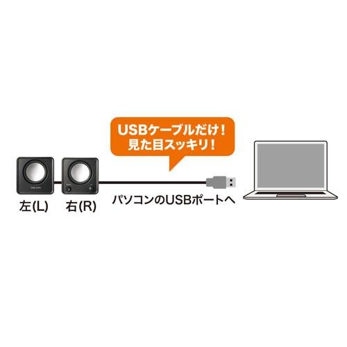 サンワサプライ コンパクトUSBスピーカー MM-SPU21BK｜webby｜03