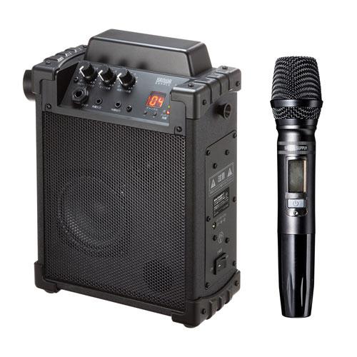 サンワサプライ ワイヤレスマイク付き拡声器スピーカー バッテリー内蔵