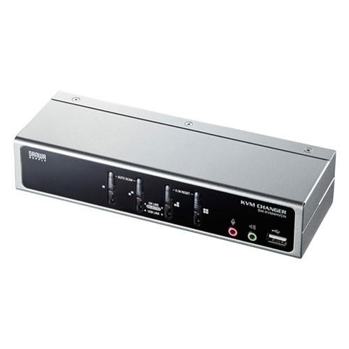 サンワサプライ USB PS/2コンソール両対応パソコン自動切替器 4：1 SW-KVM4HVCNのサムネイル