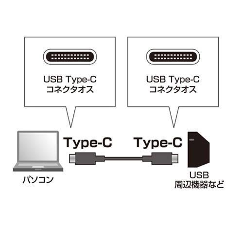 サンワサプライ USB2.0 Type Cケーブル（0.5m・ブラック） KU-CC05｜webby｜02