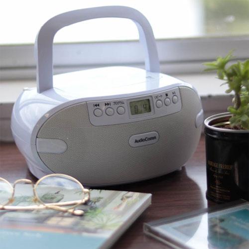 オーム電機 AudioComm ポータブルCDラジオ ホワイト RCR-875Z : webby