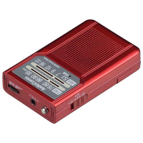 オーム電機 AudioComm AM/FMポケットラジオ 電池長持ちタイプ レッド RAD-P136N-R｜webby｜03