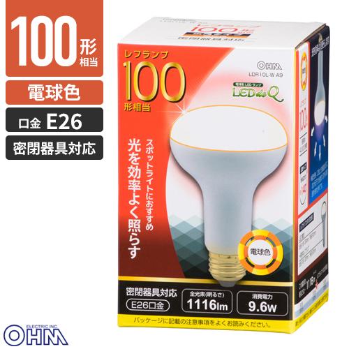 オーム電機 LED電球 レフランプ形 100W形相当 E26 電球色 密閉器具対応