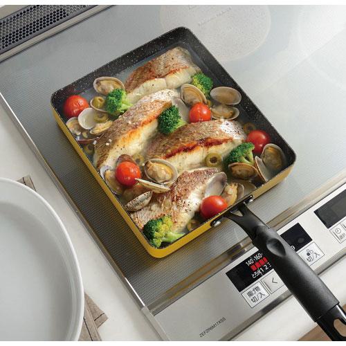 カクセー IH対応 ダンデライパン スクエア 22×19cm 蓋付き DL-03