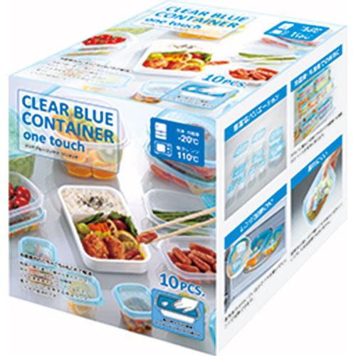 カクセー クリアブルーコンテナ ワンタッチ 10個入 CB-10PC : webby