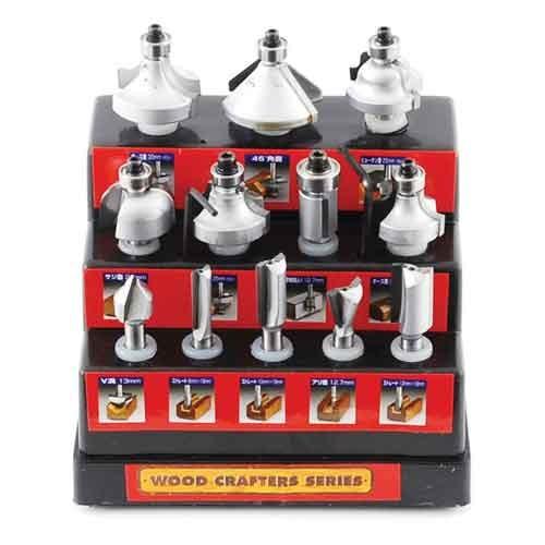 新品 【ウッドクラフター】超硬ルータービットセット　ＴＲＢ-１２Ｓ TRB-12S 超硬ルータービットセット 1パック(12本) ウッドクラフター