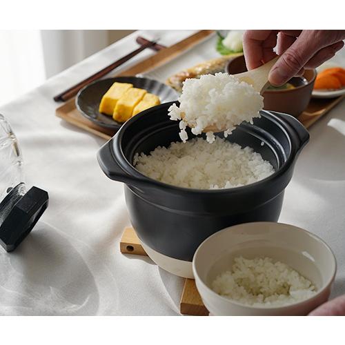 HARIO ハリオ フタがガラスのご飯釜1~2合 GNR-150-B-W 萬古焼 HARIO ハリオ フタがガラスのご飯釜1~2合 GNR-150-B-W 萬古焼