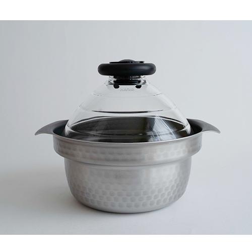 HARIO ハリオ フタがガラスの IH対応 ご飯釜 雪平 GIS-200 HARIO ハリオ フタがガラスの IH対応 ご飯釜 雪平 GIS-200
