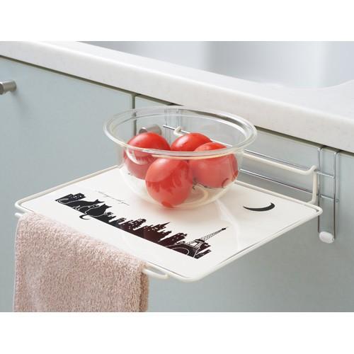 クロネコキッチン シンク扉簡易テーブル 日本製 猫柄 折りたたみ 補助