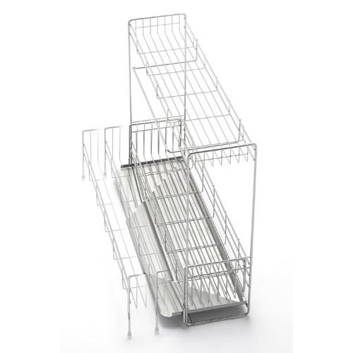 ヨシカワ シンクサイド幅の広がる2段水切り 日本製 水切りラック 2段