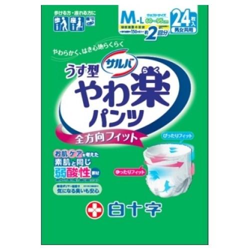 サルバ うす型やわ楽パンツ 全方向フィット 男女共用 M-Lサイズ 2回