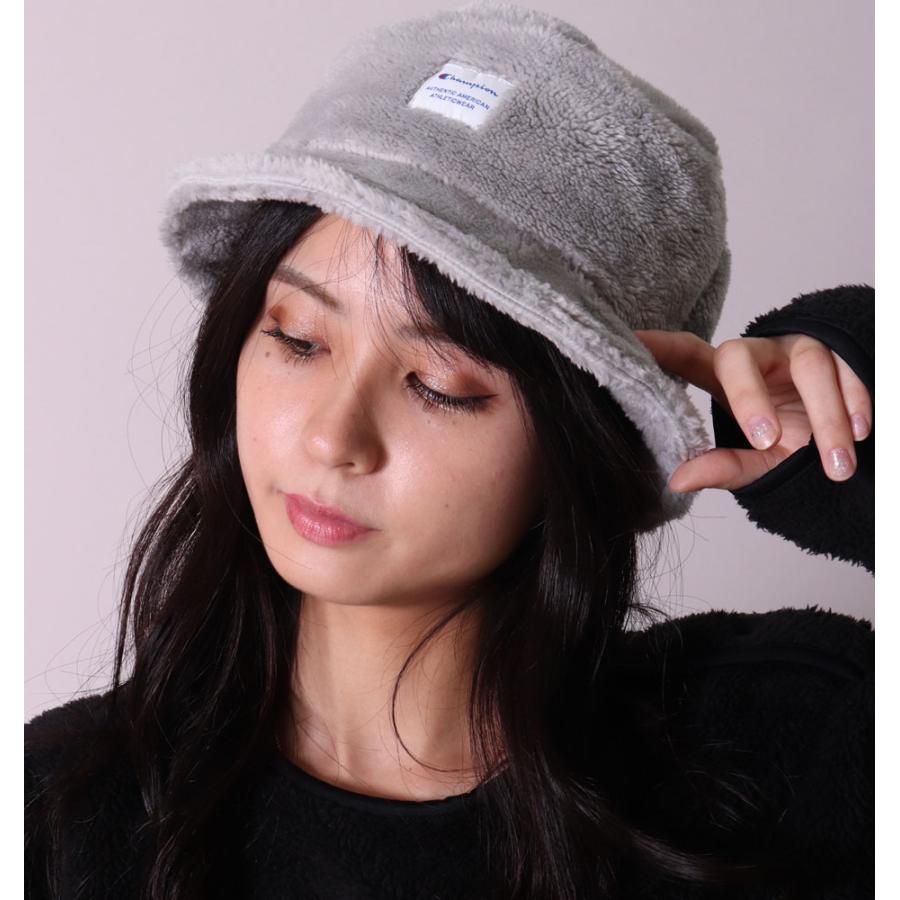 チャンピオン バケットハット フリース ボア レディース メンズ チケットネーム フリーサイズ CHAMPION バケハ 帽子 ハット ロゴ 刺繍 | Champion | 03