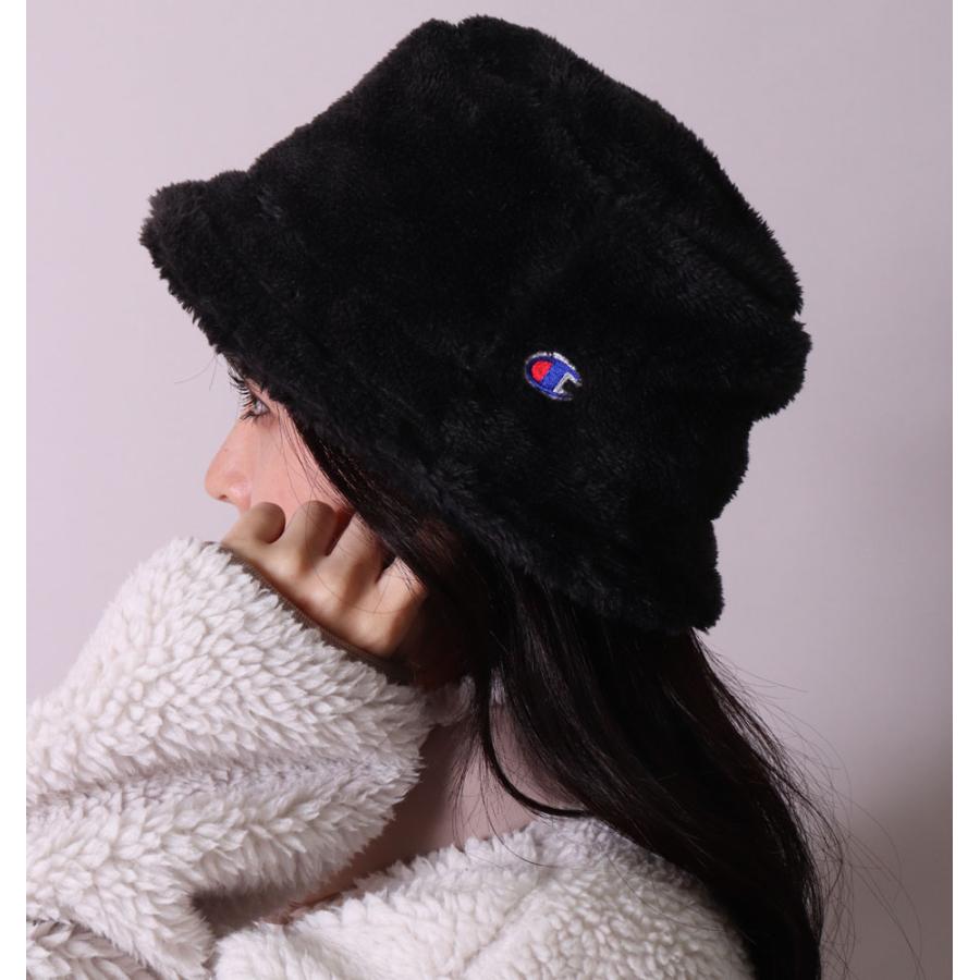 チャンピオン バケットハット フリース ボア レディース メンズ チケットネーム フリーサイズ CHAMPION バケハ 帽子 ハット ロゴ 刺繍 | Champion | 04