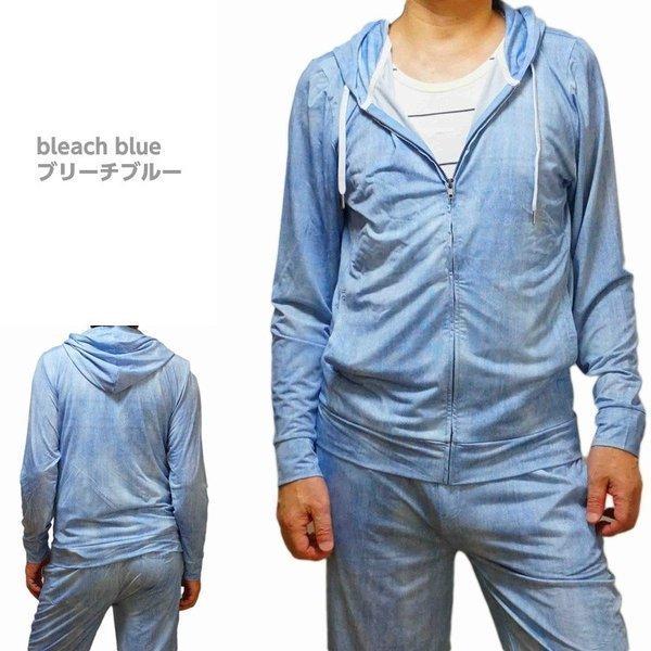 パーカー メンズ ラッシュガード素材 ストレッチ ジップアップパーカー デニムプリント REAL MASTERS リアルマスターズ | ブランド登録なし | 07