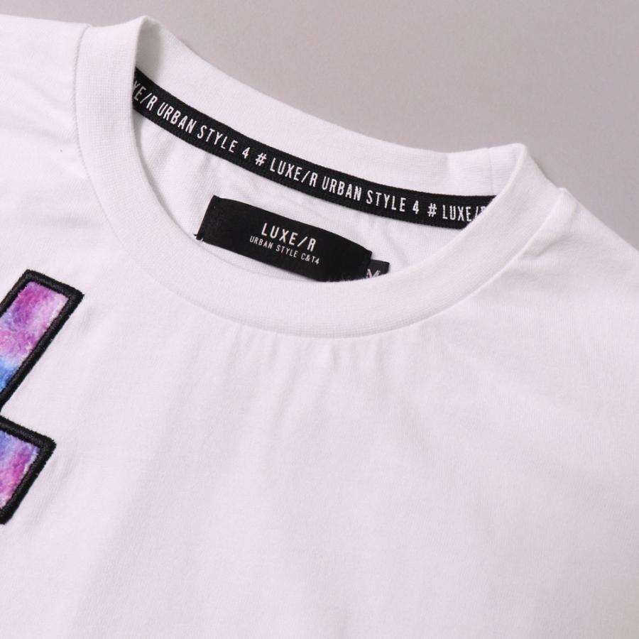 Ｔシャツ ロンＴメンズ 長袖 ゴルフ 男女兼用 天竺  モノグラム パイルワッペン タイダイ ロゴ 刺繍 スポーツ ラグジュ LUXE/R 白 黒 秋服 | LUXE/R | 08
