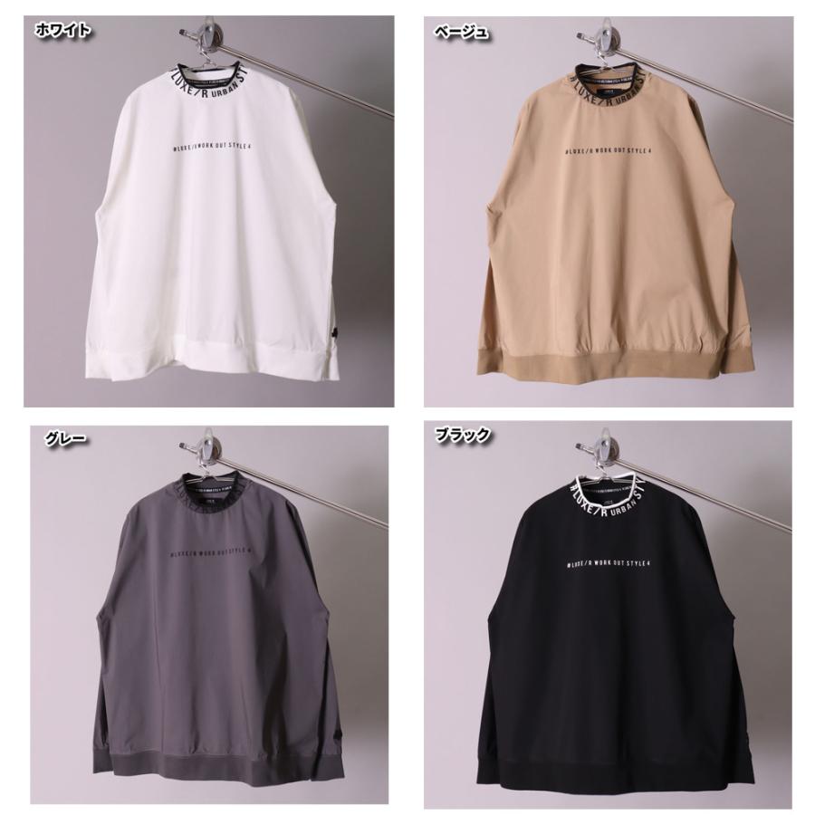 バリエーション追加 ゴルフウェア メンズ レディース 長袖 ラグジュ ゴルフ LUXE/R  GOLF ロゴ モックネック ゆったりサイズ ストレッチ  ユニセックス ロンT | LUXE/R | 08