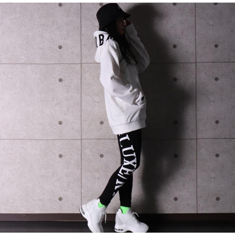 レギンス レディース  パンツ ストレッチ ジョガーパンツ ロゴプリント 蛍光プリント 黒 スキニー スリム  インナーでも ジム ヨガ ボトム オールシーズン | LUXE/R | 03