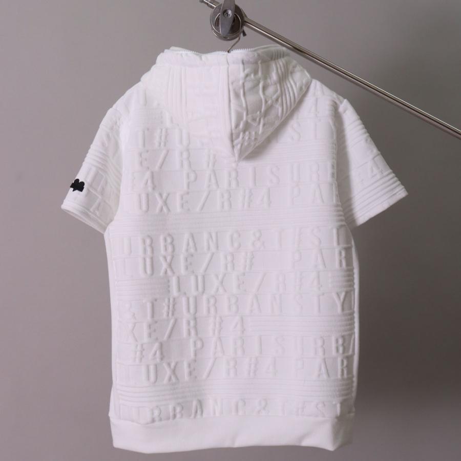 パーカー ジップアップ 半袖 メンズ レディース 男女兼用 ジャージ素材 立体ロゴ ふくれジャガード ストレッチ LUXE/R ラグジュ セットアップ可能 大きいサイズ | LUXE/R | 06