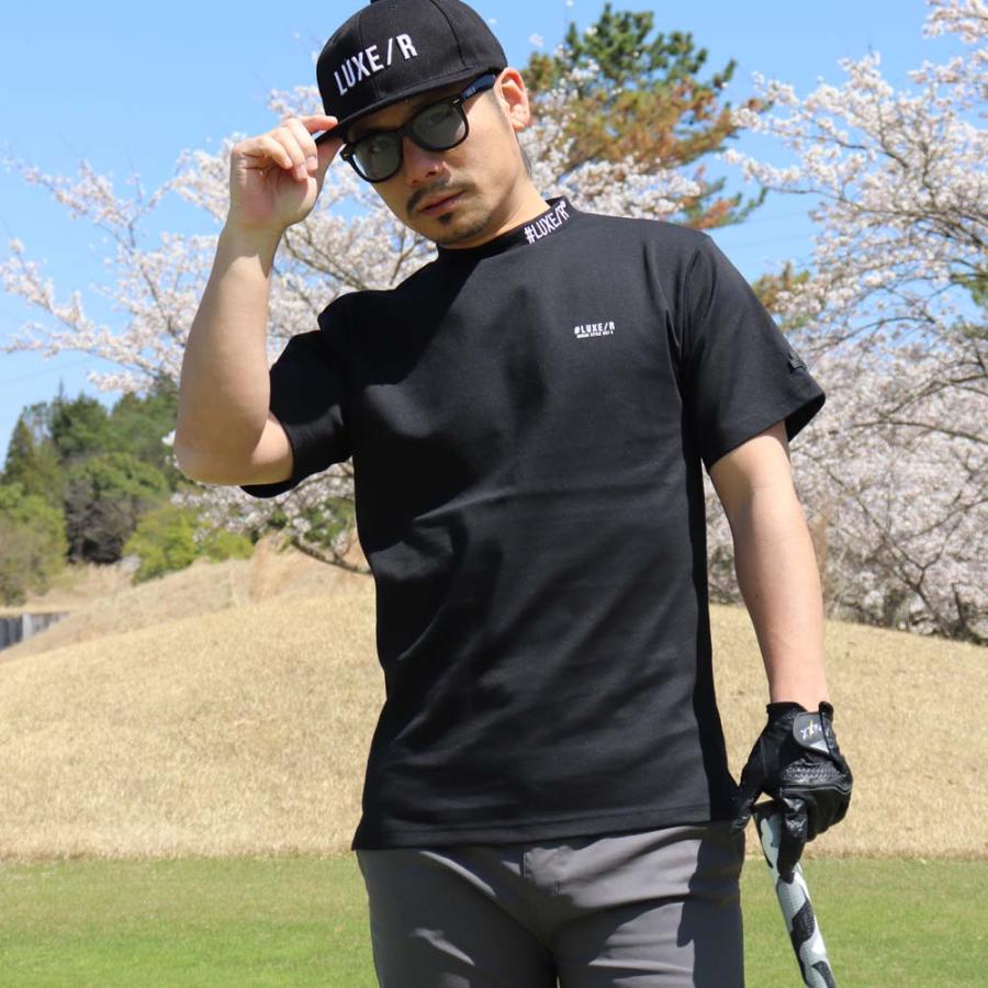 ゴルフウェア Tシャツ ストレッチ スムース モックネック ハイネック