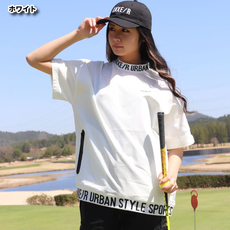 ゴルフウェア Tシャツ メンズ レディース 半袖 ラグジュ LUXE/R GOLF ロゴ モックネック ストレッチ ユニセックス 大きいサイズ ゆったりシルエット｜webcomplete｜05