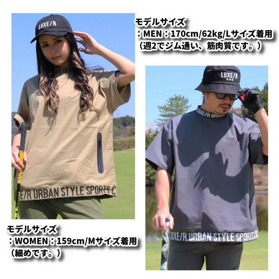 LUXE/R GOLF ラグジュ Tシャツ メンズ レディース 半袖 モックネック ゴルフウェア ストレッチ ユニセックス ゆったりシルエット 再入荷 | LUXE/R | 08