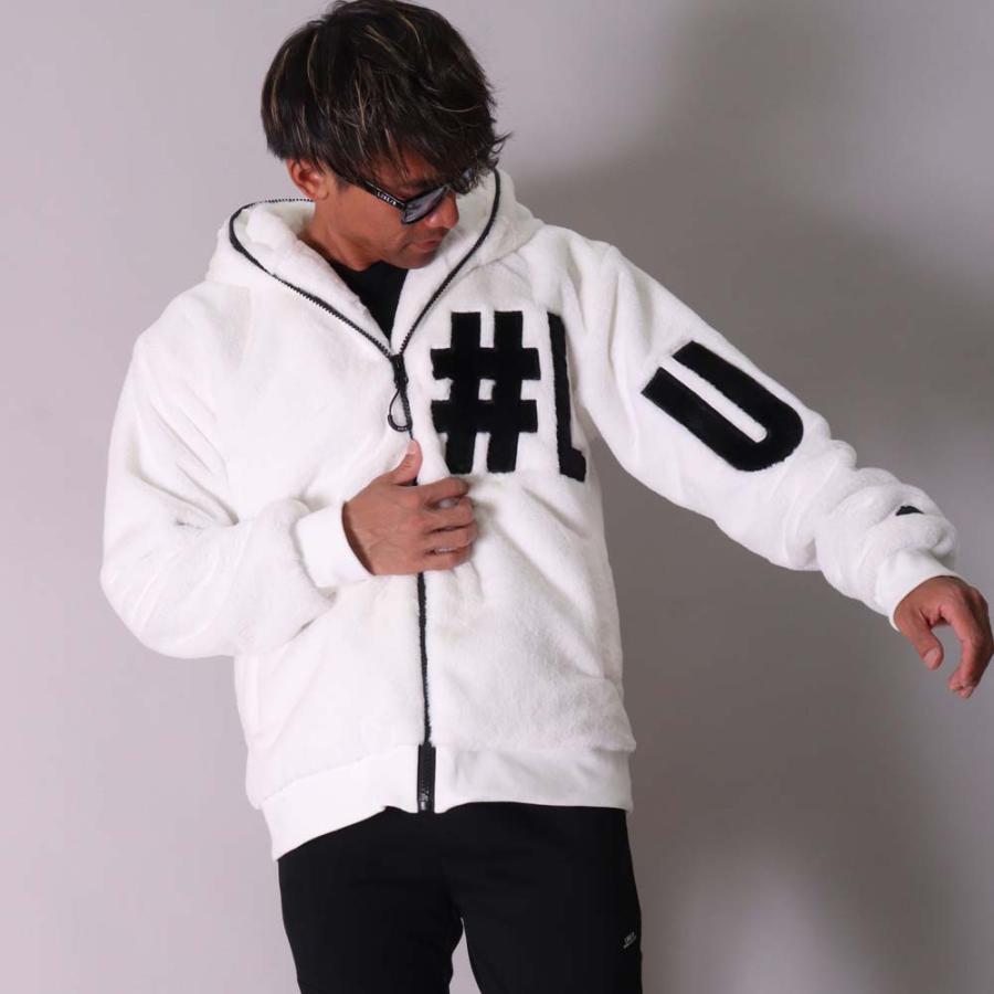 シャギー ボアジャケット フェイクファー メンズ レディース ブルゾン パーカー LUXE/R ラグジュスポーツ 男女兼用 ユニセックス ビッグロゴ | LUXE/R | 03