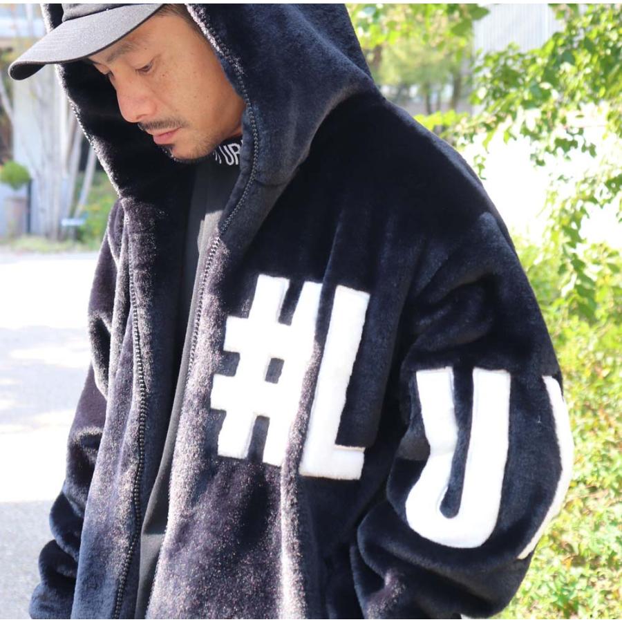 シャギー ボアジャケット フェイクファー メンズ レディース ブルゾン パーカー LUXE/R ラグジュスポーツ 男女兼用 ユニセックス ビッグロゴ | LUXE/R | 06