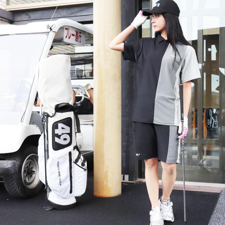 ゴルフウェア ポロシャツ メンズ レディース スムース ストレッチ 半袖 ラグジュゴルフ LUXE/R GOLF  ななめ切り替え 2024 夏 大きいサイズあり LUXE/R ゴルフウェア ポロシャツ メンズ レディース スムース