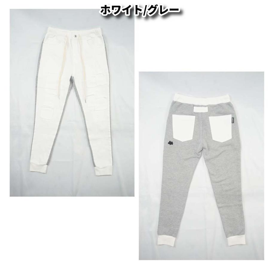 LUXE/R ラグジュ ジョガーパンツ メンズ レディース デニム スウェット 切り替え ストレッチ スキニー ジーンズ クラッシュ ダメージ リメイク  男女兼用 M L XL | LUXE/R | 11