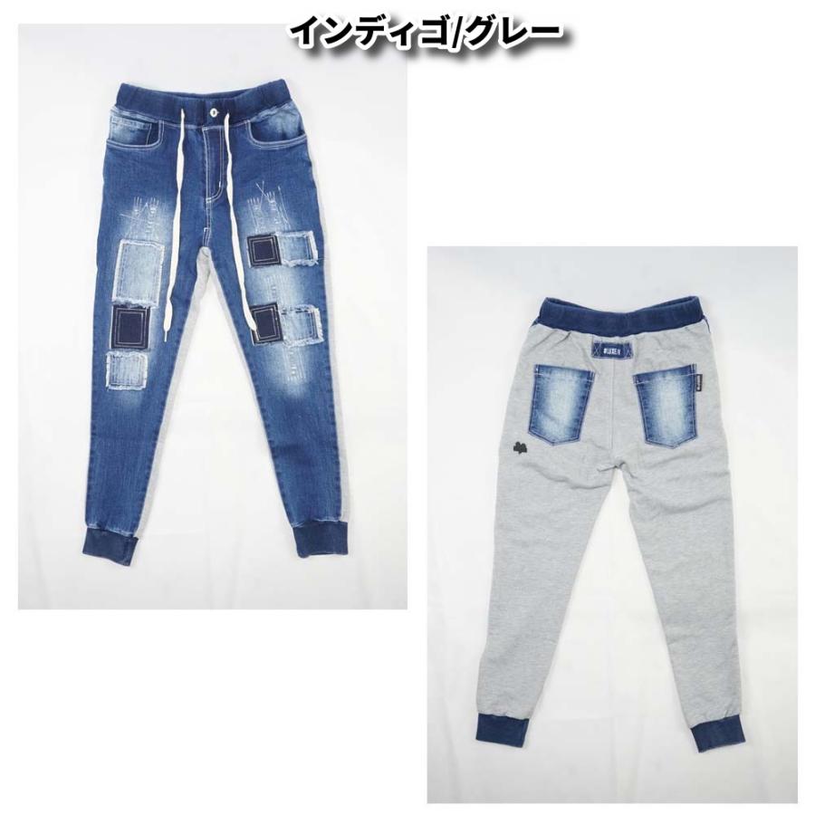 LUXE/R ラグジュ ジョガーパンツ メンズ レディース デニム スウェット 切り替え ストレッチ スキニー ジーンズ クラッシュ ダメージ リメイク  男女兼用 M L XL | LUXE/R | 13
