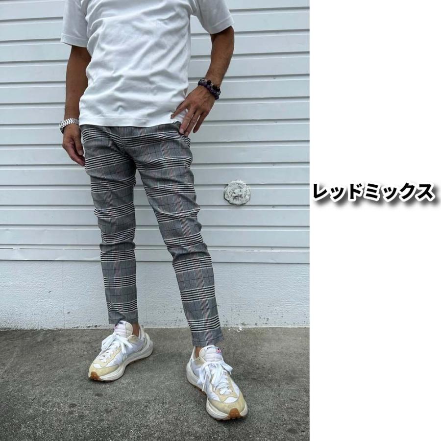 ゴルフウェア チェックパンツ グレンチェック メンズ レディース 男女兼用 ストレッチ スキニー スリム ラグジュゴルフ LUXE/R GOLF オールシーズン対応 | LUXE/R | 01