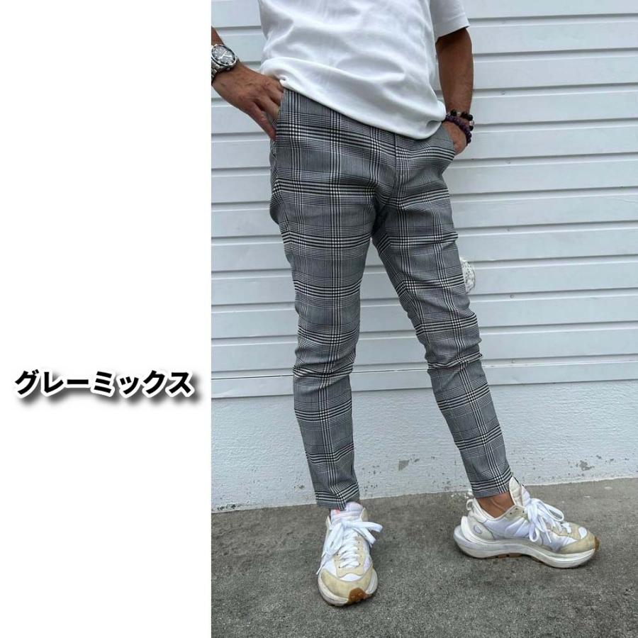 ゴルフウェア チェックパンツ グレンチェック メンズ レディース 男女兼用 ストレッチ スキニー スリム ラグジュゴルフ LUXE/R GOLF オールシーズン対応 | LUXE/R | 04