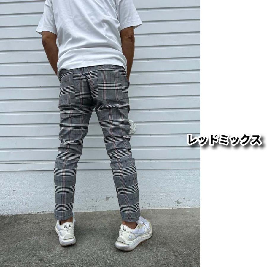 ゴルフウェア チェックパンツ グレンチェック メンズ レディース 男女兼用 ストレッチ スキニー スリム ラグジュゴルフ LUXE/R GOLF オールシーズン対応 | LUXE/R | 05