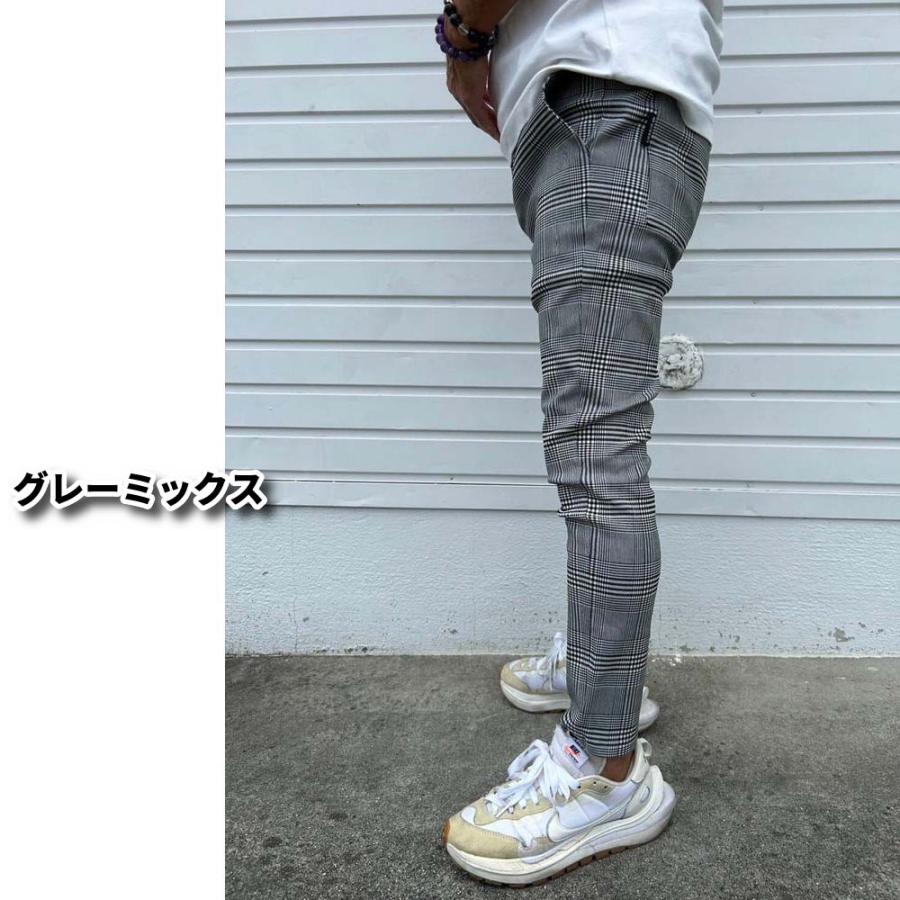 ゴルフウェア チェックパンツ グレンチェック メンズ レディース 男女兼用 ストレッチ スキニー スリム ラグジュゴルフ LUXE/R GOLF オールシーズン対応 | LUXE/R | 08