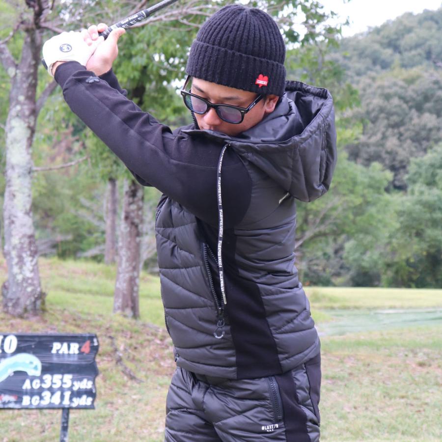 LUXE/R GOLF ダウンフェザーワッフル生地切替えパーカー45763BGL