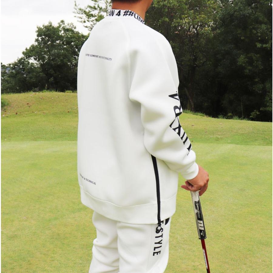 ストレッチ スポンジ ボンディング ジャージ モックネック ラグジュゴルフ LUXE/R  GOLF ユニセックス スウェット ゆったりサイズ 暖かい セットアップ可能 | LUXE/R | 04