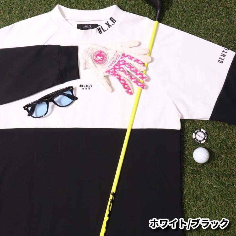 ゴルフウェア Tシャツ メンズ レディース 長袖 ラグジュ ゴルフ LUXE/R  GOLF バイカラー モックネック 24年秋冬 ストレッチ スムース 大きいサイズ | LUXE/R | 05