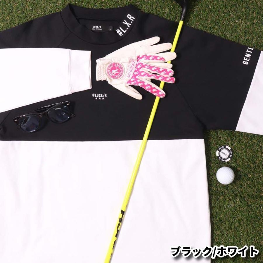 ゴルフウェア Tシャツ メンズ レディース 長袖 ラグジュ ゴルフ LUXE/R  GOLF バイカラー モックネック 24年秋冬 ストレッチ スムース 大きいサイズ | LUXE/R | 07