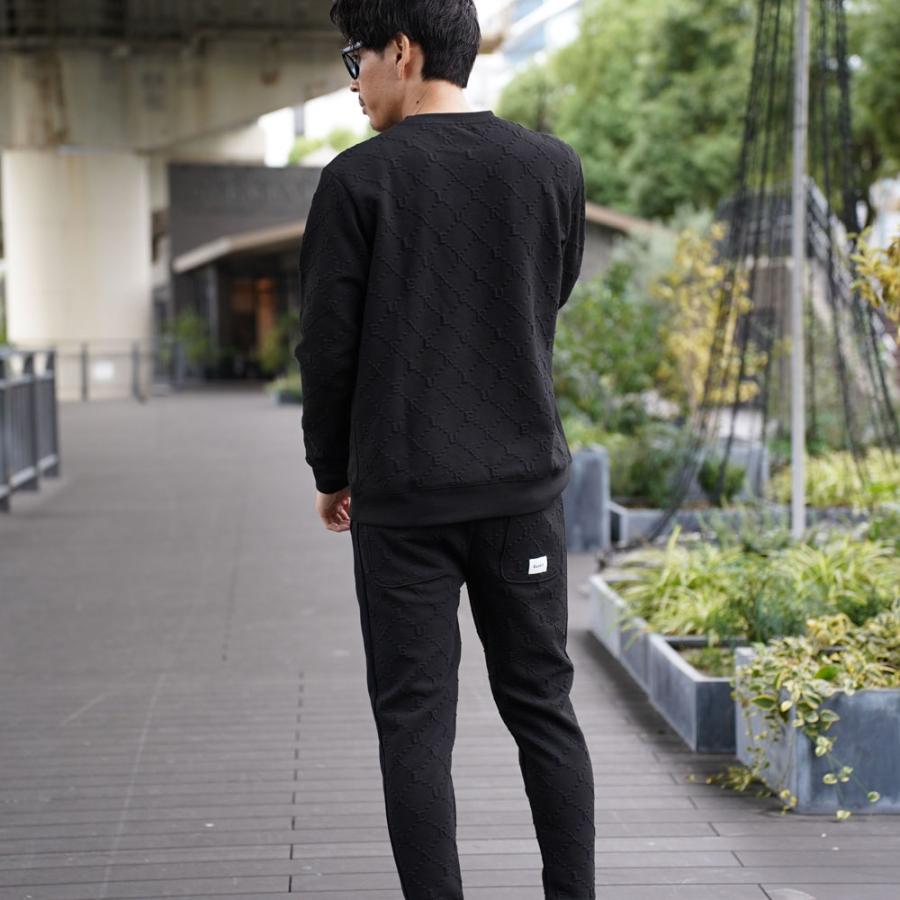 スウェット トレーナー 長袖  メンズ レディース ユニセックス  ふくれジャガード モノグラム ラグジュベア  スポーツ ストレッチ ラグジュ LUXE/R M L XL | LUXE/R | 03