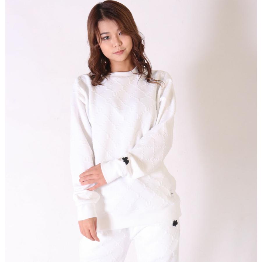 スウェット トレーナー 長袖  メンズ レディース ユニセックス  ふくれジャガード モノグラム ラグジュベア  スポーツ ストレッチ ラグジュ LUXE/R M L XL | LUXE/R | 04