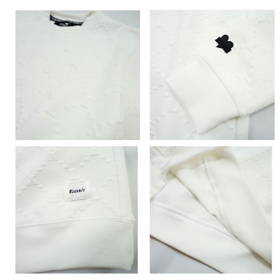 スウェット トレーナー 長袖  メンズ レディース ユニセックス  ふくれジャガード モノグラム ラグジュベア  スポーツ ストレッチ ラグジュ LUXE/R M L XL | LUXE/R | 07
